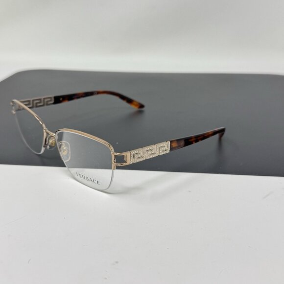 Versace Italy MOD 1220-B 1052 52-16-135 GOLD TORTOISE EYEGLASSES - Picture 2 of 13